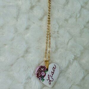 Alabama Ceramic Pendant Heart Necklace "Lisa"